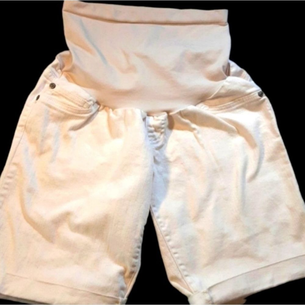 Indigo Blue Shorts Maternity White Denim‎ Jeans Sz M